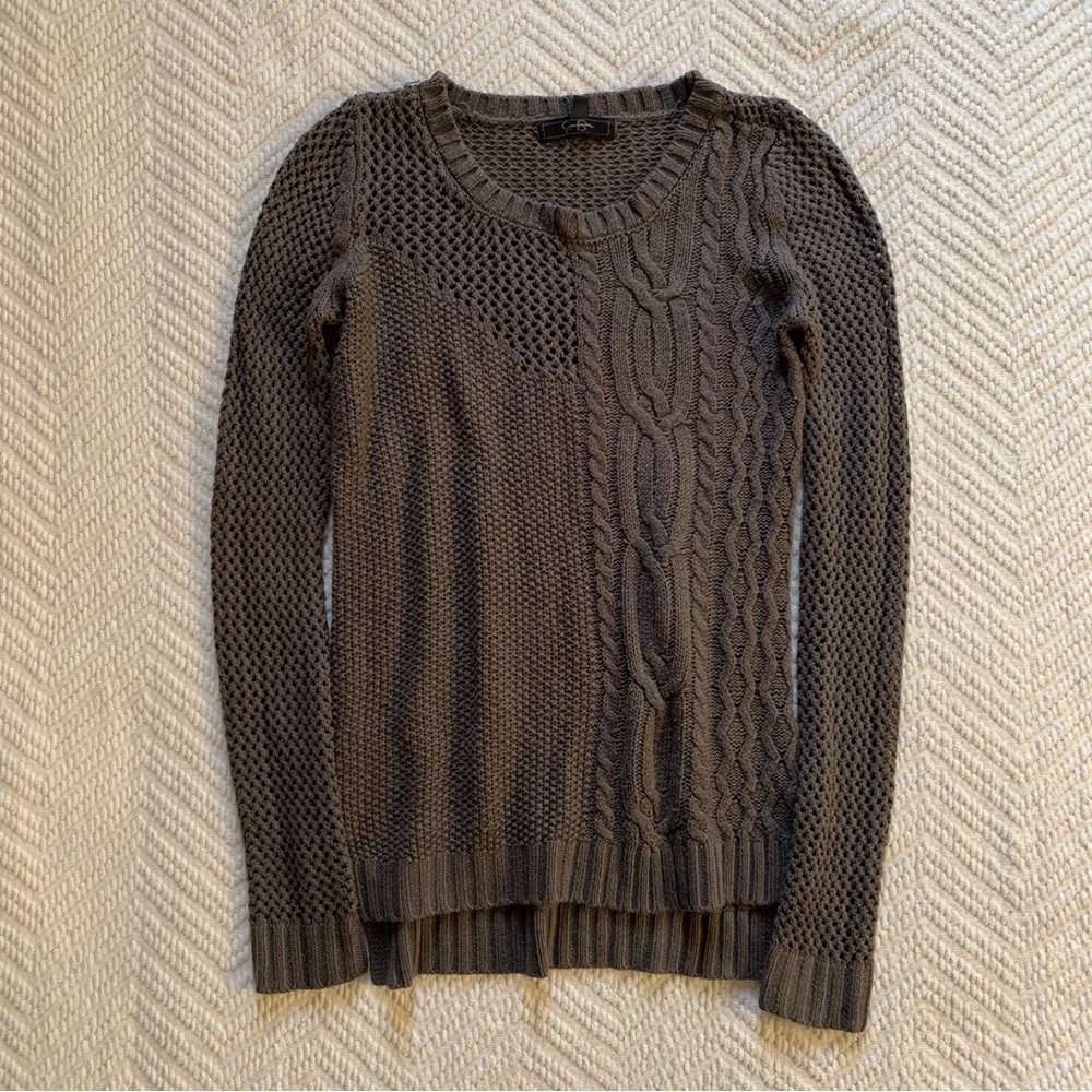🩶 Cable Knit Jessica Simpson Gray Sweater